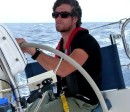 Kyle at the helm when the weather was warm!