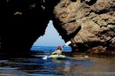 Kayaking on Santa Cruz Island is excellent.  The shore is lined with little bays, beaches, kelp beds and lots of these rock arches.