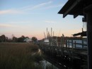 Here we left the boat and dingied a mile or so up Calabash Creek for a fresh Calabash seafood supper . . . lots of oysters, scallops and shrimp lightly breaded and deep fried. The hushpuppies were the best we