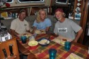 Liz and Chris from S/V Espiritu, San Diego, enjoy a Mahi Mahi Thanksgiving dinner with us.