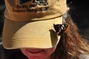Pams butterfly likes her hat design!