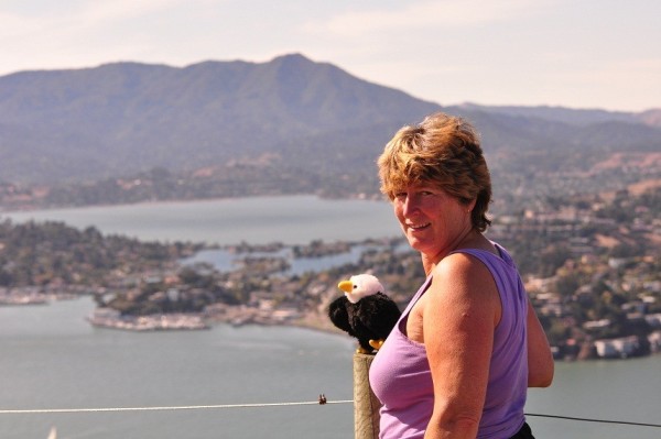 Jeanne and i hiked all the way to the top of Mt Livermore on Angel island