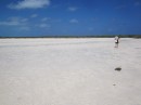 The flats at House Bay, Hog Cay, at low tide (Cathy from Perseverance 2 in photo)