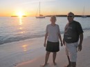 Bud and Jill on the beach at White Cay with Earendil and the Deerfoot in the Devil