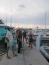 Conch fritter happy hour at Great Harbour Cay Marina