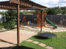 The play area in the back yard.