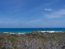 View of the Exuma Sound from the top of Hutia Hill. Can you see the two crazy catamarans out there slogging into the wind and waves?