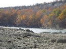The bottom of the gorge, the Niagara River and the Canadian side of the gorge.