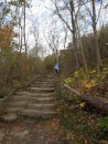 Erin starting up the other set of stairs into the Niagara Gorge (about a mile upstream from Devil