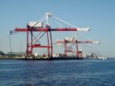 Large shipping cranes...luckily no big ships were in dock.