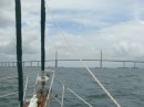 Approach to St. Petersburg in Tampa Bay under the Sunshine Skyway