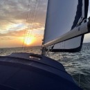 Sunrise coming into Fort Myers after an overnight sail from St. Petersburg