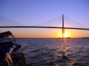 Returning home at sunset under the Sunshine Skyway bridge which was a perfect way to end our trip