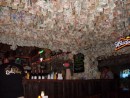 No Name Bar in Big Pine Key -
These are dollar bills stapled to the ceiling and walls = $125,000