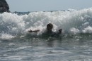 Katryn body surfing