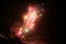 Fireworks display representing ship battle