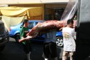 beef being delivered to the market
