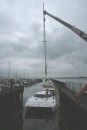 The mast is stepped