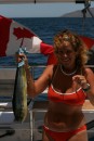 Small dorado that Lisa caught.  We released it