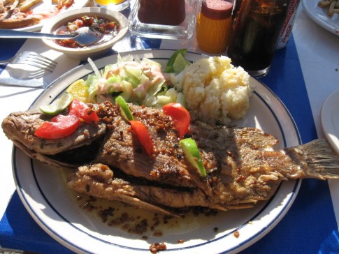 IMG_0523: Deep fried whole fish, a Mazatlan specialty