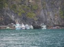 Ko Mok, tourist boats waiting by Hong 