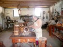 There were some active demonstrations of 18th, 19th century crafts on this estate, including this cooper making a barrel.