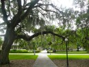 The Hotel and residence area of Jekyll is criss-crossed by paths shaded by Spanish moss-covered trees.