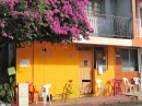 Nice juxtaposition of colors and at this cafe closed during the siesta hours