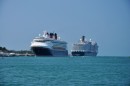 2 cruise ships visit Key West on the same day, dropping at least 5,000 passengers.  Glad to be on our own boat.