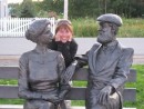 Right on the boardwalk we saw these two statues of Mabel and Alexander Graham Bell and well, I had to strike a pose...
