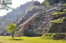 Palenque ruins, Temple of Inscriptions which houses the famous Tomb of Pacal.