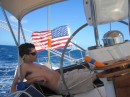 Stephen being captain from point A to point B - calm, cool & collective in 25mph winds