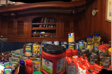 Provisions for the trip South: Canned goods, staples, condiments, health and beauty, cleaning products, paper goods, etc.