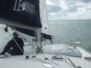 The Captain takes a break on the foredeck 102111