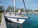 tied up to Decca Dock at Pipe Cay
