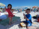 Olivia and Cameron on the beach at Fort Myers.