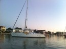 Alize on the mooring in Boot Key Harbor.