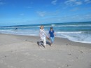 The girls have a zen experience on the beach on Hutchinson Island in Fort Pierce.