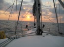 Another view of our first sunrise on the Atlantic