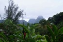 The Pitons in the rain