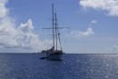 Windjammer in front of Sandy Island - Carriacou