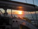 Sunrise in the Gulf Stream: Sun lights up our crossing