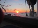 Sunrise in the Gulf Steam on our passage to the Bahamas