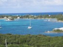 View of Cay de Cay at anchor from the top of the lighthouse.