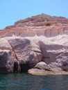 The always interesting rock formations on Isla Espirtu Santo and Isla Partida.