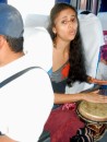 This young woman looked like a gypsy and while she played the bongo alright her voice was nothing special.