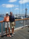 Penny and Fred at their yacht club in San Diego - Tapatai is in the background.