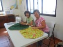 Penny and Ellen hard at work on a quilting project.