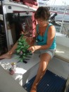 Decorating the Christmas Tree at the marina in La Cruz.