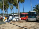 Some of the 40 buses that brought all the Mexican tourists to the village